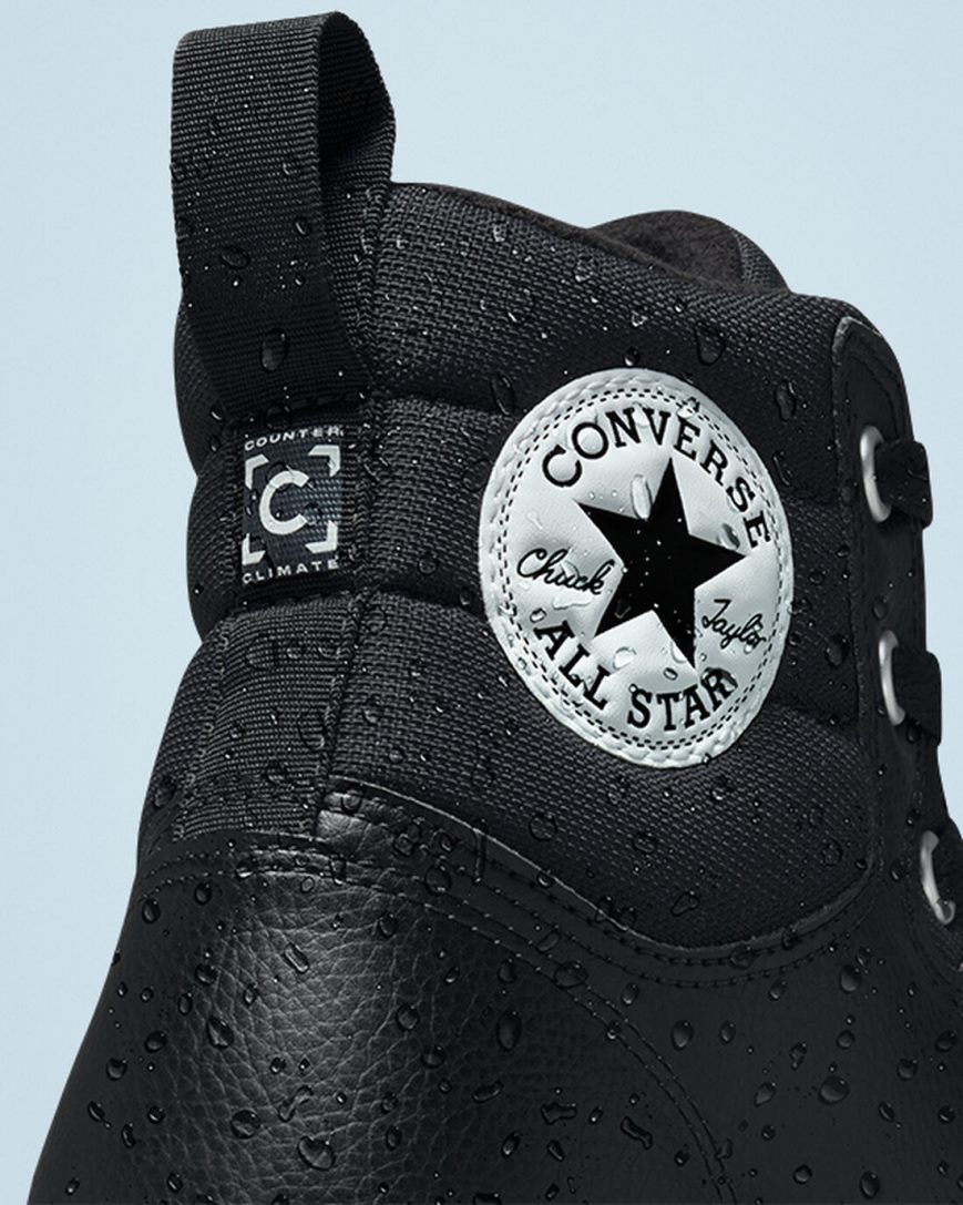 Zimne Cizmy Converse Chuck Taylor All Star Berkshire Vysoke Damske Čierne Biele Čierne | SK HWK11Z6